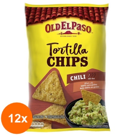 Set 12 x Tortilla Chips Old El Paso Chili 185 g...