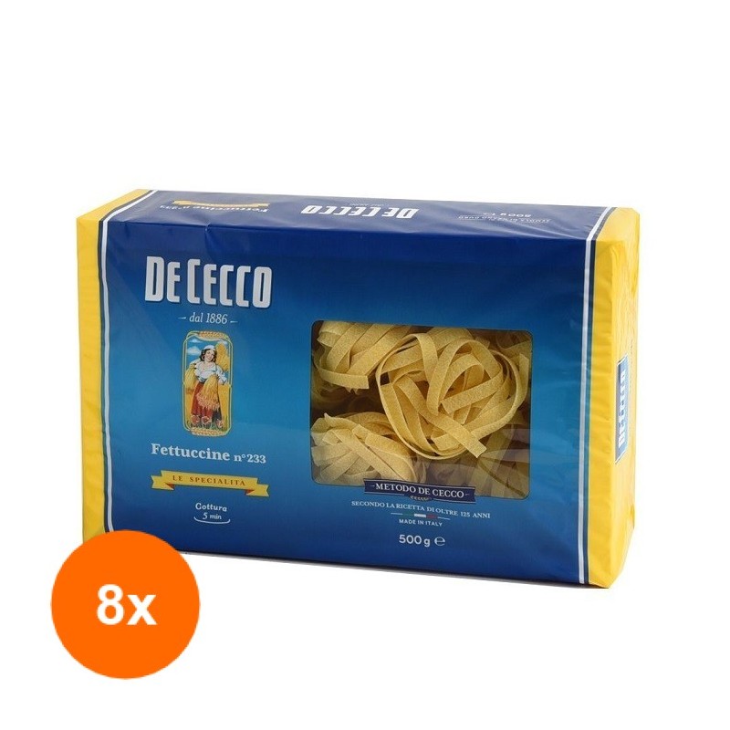 Set 8 x Paste Nidi Semola Fettuccine De Cecco 500 g