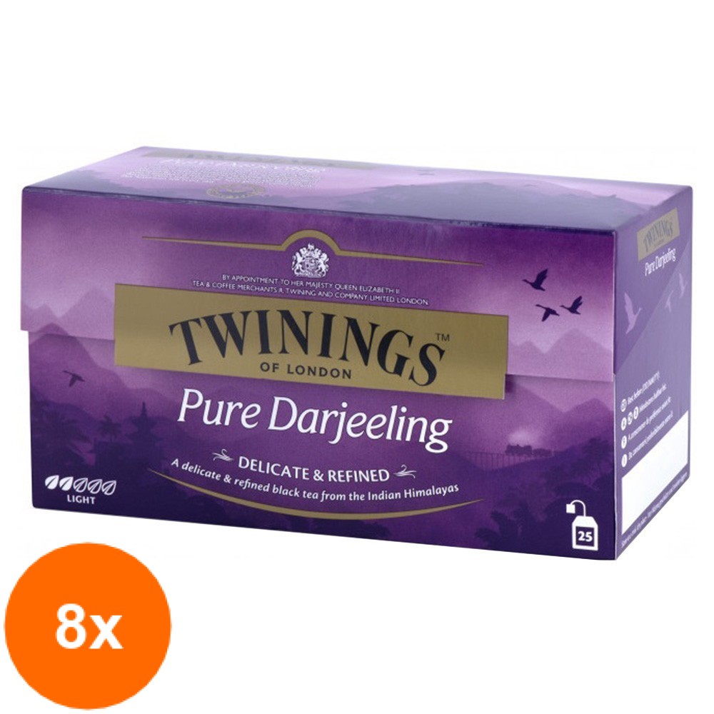 Set 8 X Ceai Negru Pure Darjeeling Twinings 25 x 2 g