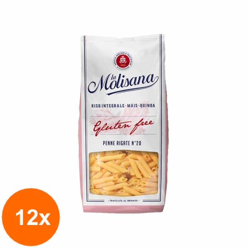 Set 12 x Paste fara Gluten La Molisana - Penne Rigate No20 400 g