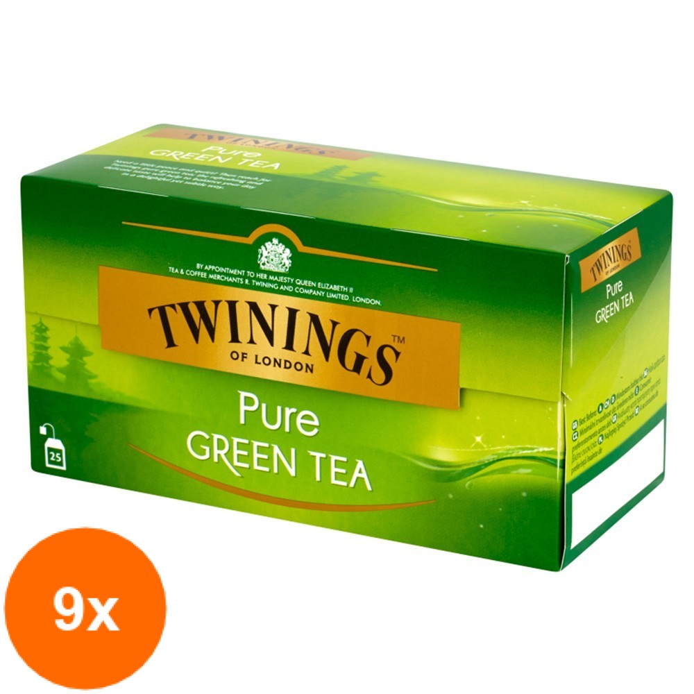 Set 9 X Ceai Verde Pur Twinings 25 x 2 g