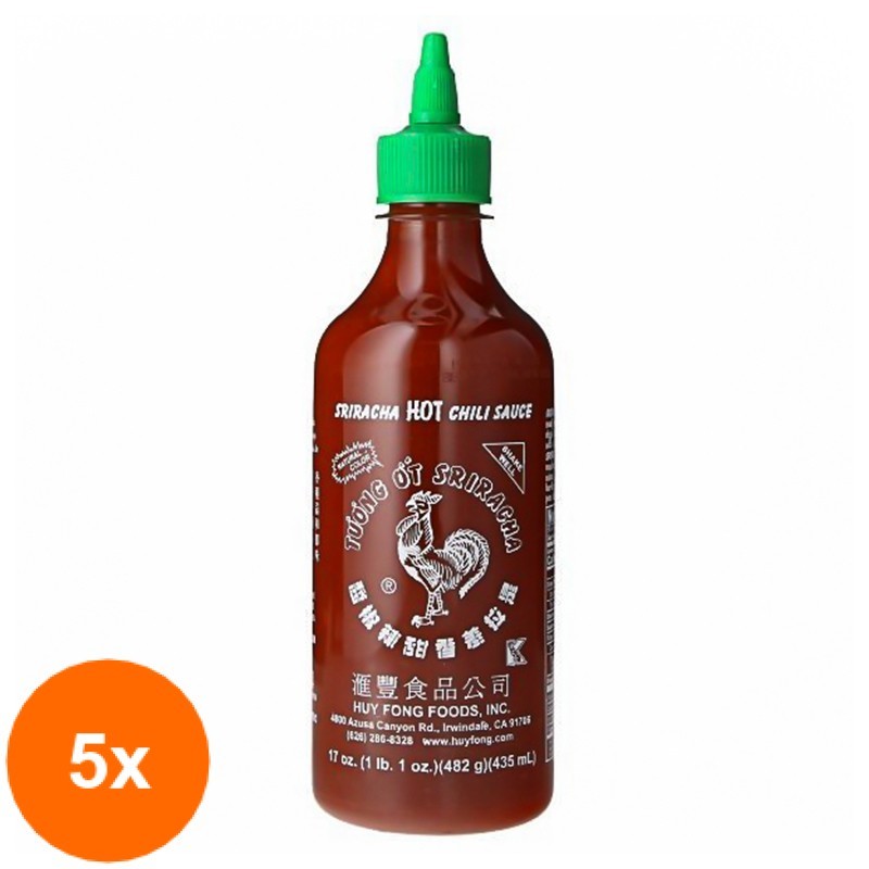 Set 5 x Sos Chili Iute Huy Fong Sriracha 435 ml