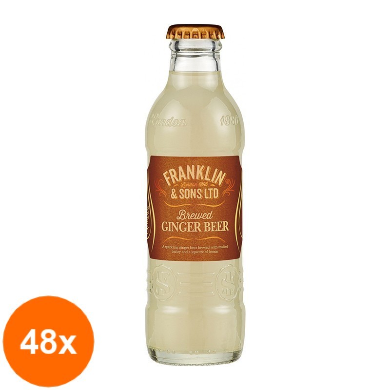 Set 48 X Bere cu Ghimbir fara Alcool, Ginger Beer, Franklin & Sons Ltd, 200 ml