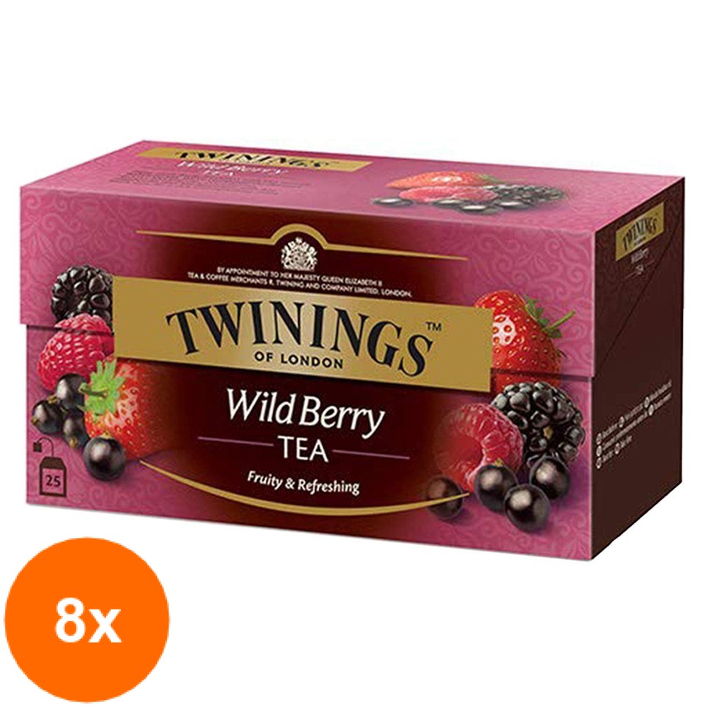 Set 8 X Ceai Negru cu Aroma Fructe de Padure Twinings 25 x 2 g