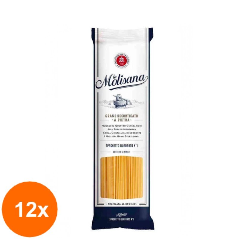 Set 12 x Paste Spaghetto Quadrato No1 La Molisana 1 kg