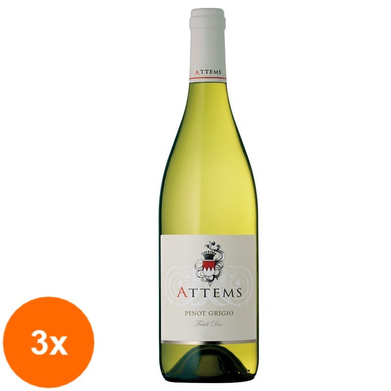 Set 3 x Vin Alb Pinot Grigio Friuli DOC Frescobaldi Attems Italia 12,5% Alcool, 0.75l
