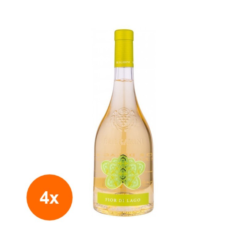 Set 4 x Vin Alb Fior Di Lago Bulgarini Italia DOC 12,5% Alcool, 0,75 l