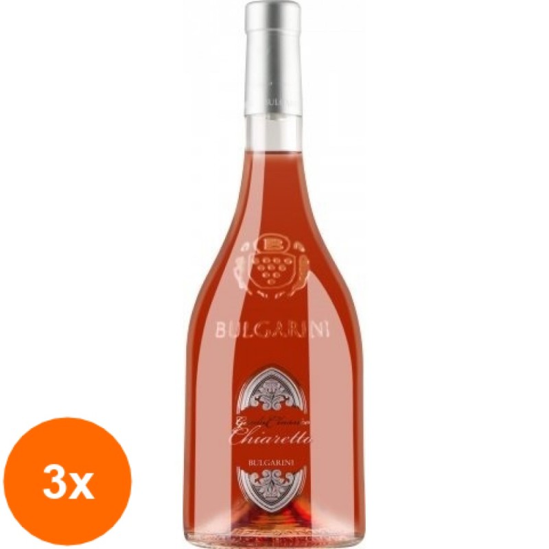 Set 3 x Vin Roze Chiaretto Riviera Del Garda Classico Bulgarini Italia DOC 12,5% Alcool, 0,75 l