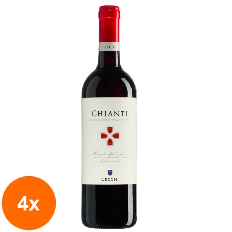 Set 4 x Vin Chianti Cecchi DOCG, 0.75 l