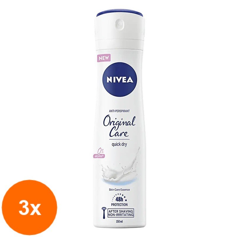 Set 3 x Deodorant Spray Nivea Protect & Care, 150 ml