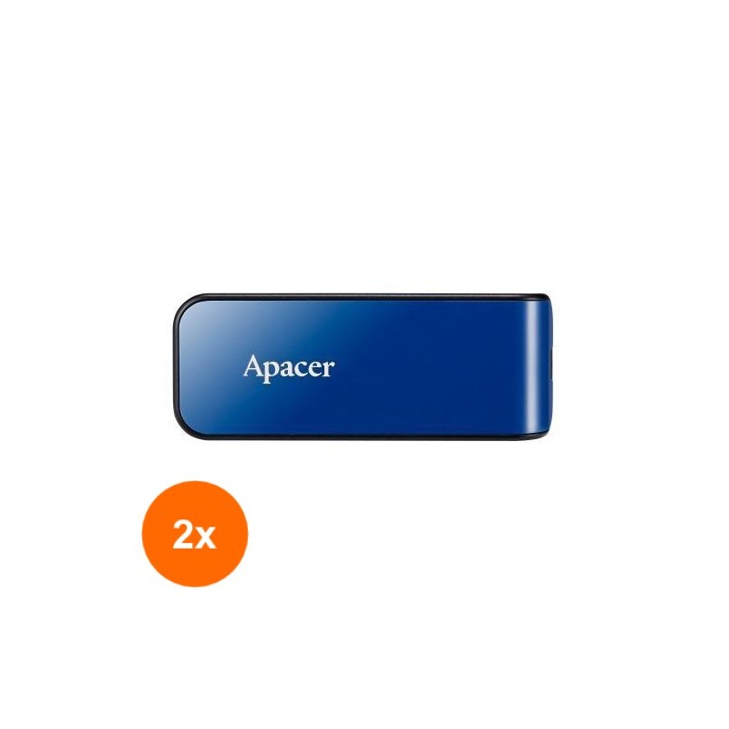 Set 2 x Memorie Flash USB 2.0 16GB Albastru, Apacer