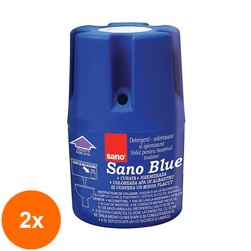 Set 2 x Odorizant Bazin WC Sano Blue, 150 g
