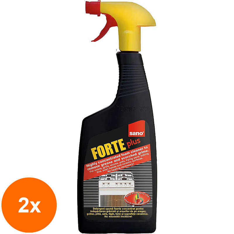 Set 2 x Detergent pentru Curatat Aragaz si Cuptor Sano Forte Plus 750 ml