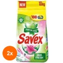 Set 2 x Detergent Automat Savex 2 in 1 Fresh 10 kg