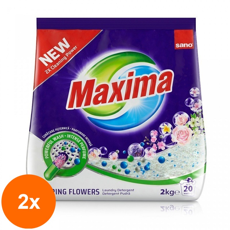 Set 2 x Detergent Pudra Sano Maxima Spring Flowers 2 Kg