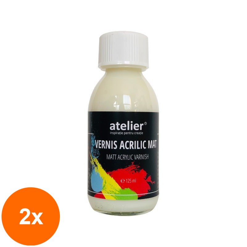 Set 2 x Vernis Acrilic Mat Atelier - 125 ml