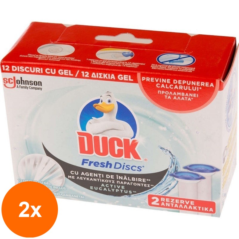 Set 4 x Rezerva cu Gel Duck Fresh Discs Eucalypt, 36 ml