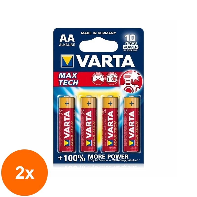 Set 2 x Baterie Varta Max-Tech 4706 R6 4 Bucati
