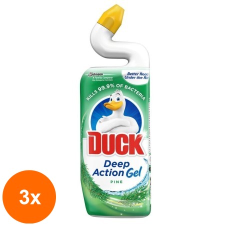 Set 3 x Dezinfectant Toaleta Duck Deep Action Gel Pine 750 ml...
