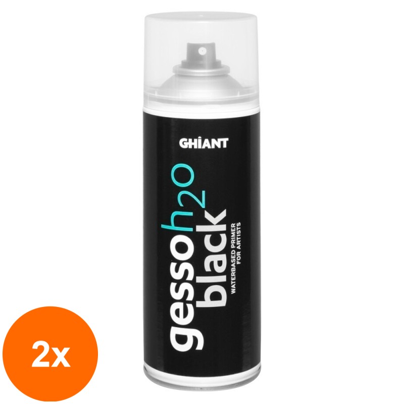 Set 2 x Spray Gesso Negru H2O Ghiant - 400 ml