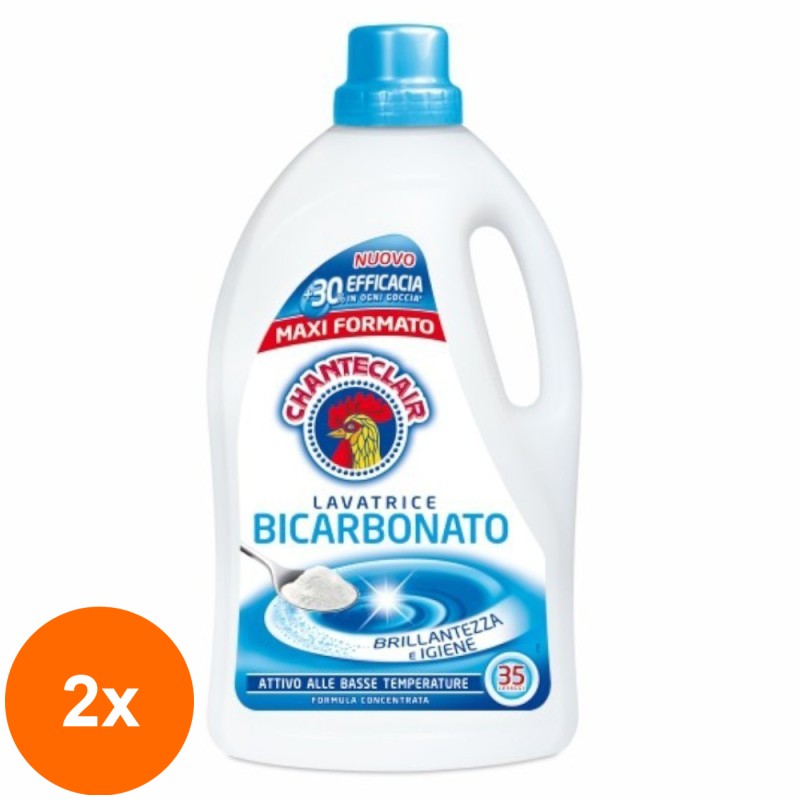 Set 2 x Detergent Rufe Chanteclair cu Bicarbonat 35 de Spalari 1750 ml
