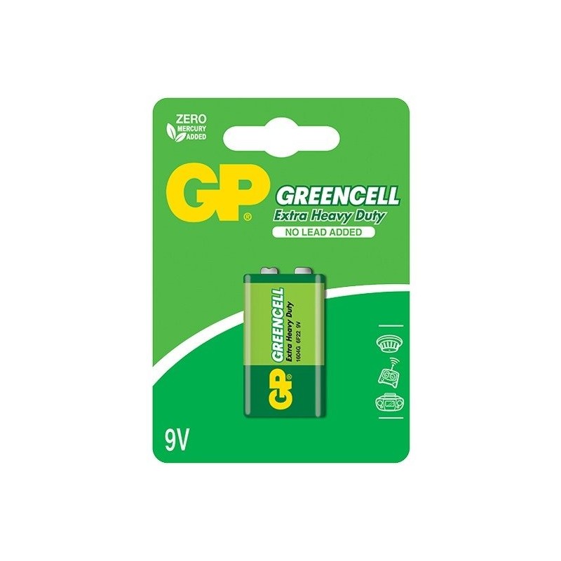 Baterie Zinc Greencell GP 9V, 1 Buc / Blister