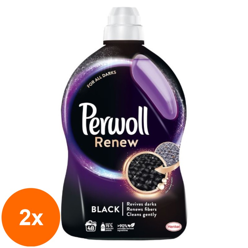 Set 2 x Detergent Lichid Perwoll Renew Black, 48 Spalari, 2.88 l