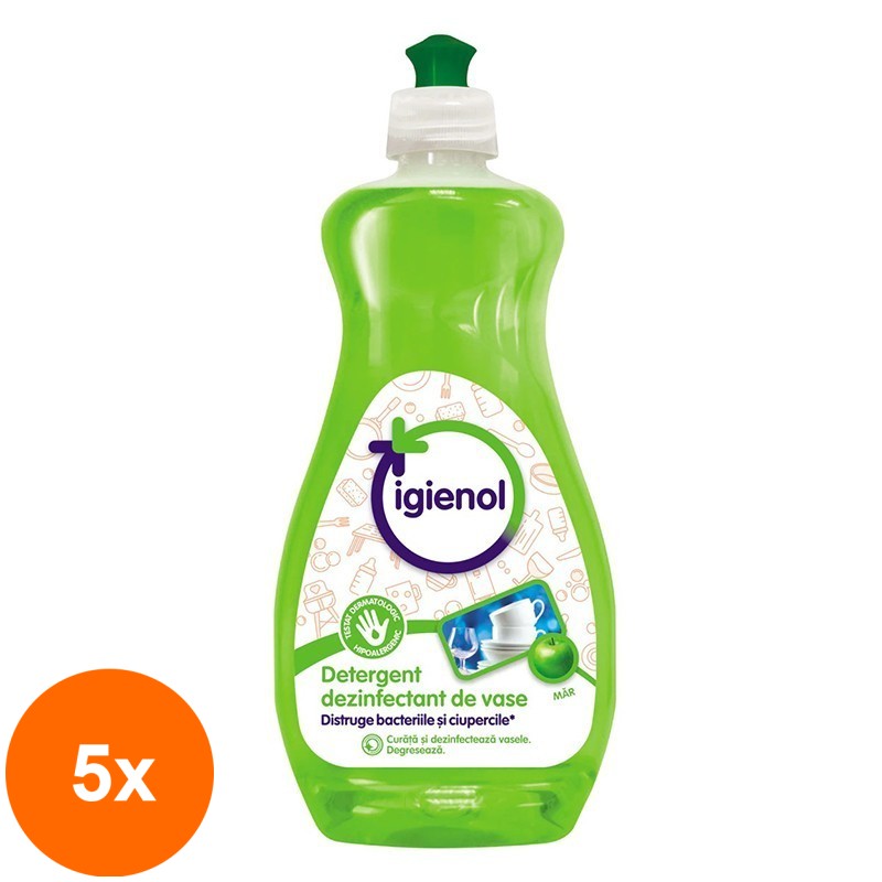 Set 5 x Detergent Dezinfectant de Vase Igienol, Mar, 500 ml