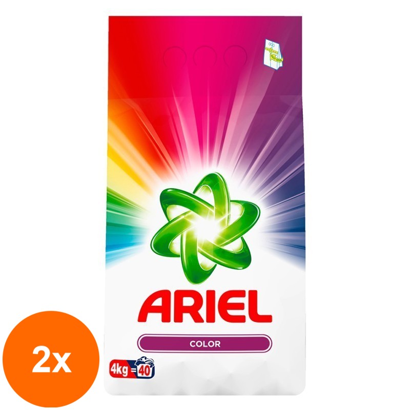Set 2 x Detergent Automat Pudra Ariel Color, 40 Spalari, 4 kg