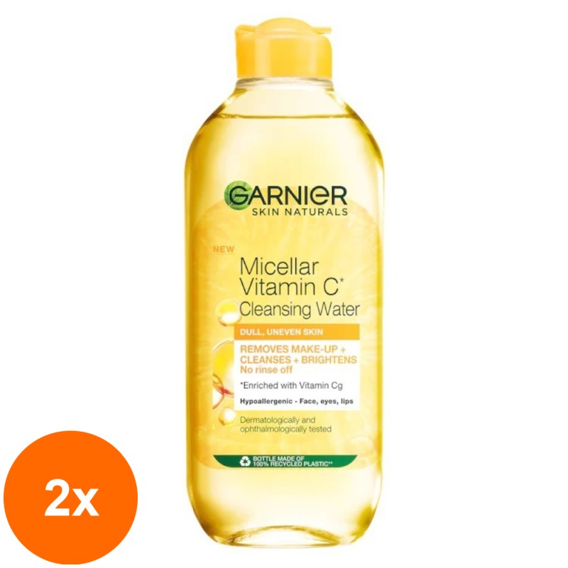 Set 2 x Apa Micelara Garnier Skin Naturals, cu Vitamina C, 400 ml