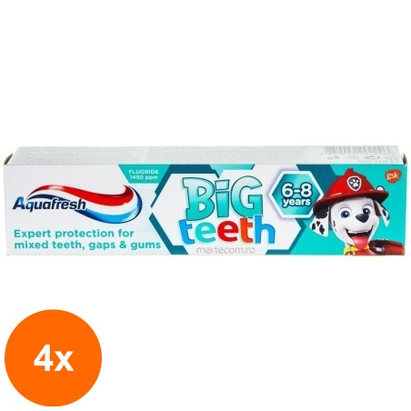 Set 4 x Pasta de Dinti Aquafresh pentru Copii Big Teeth 50 ml...