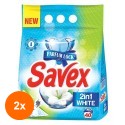 Set 2 x Detergent Automat Savex 2 in 1 White, 40 Spalari, 4 Kg