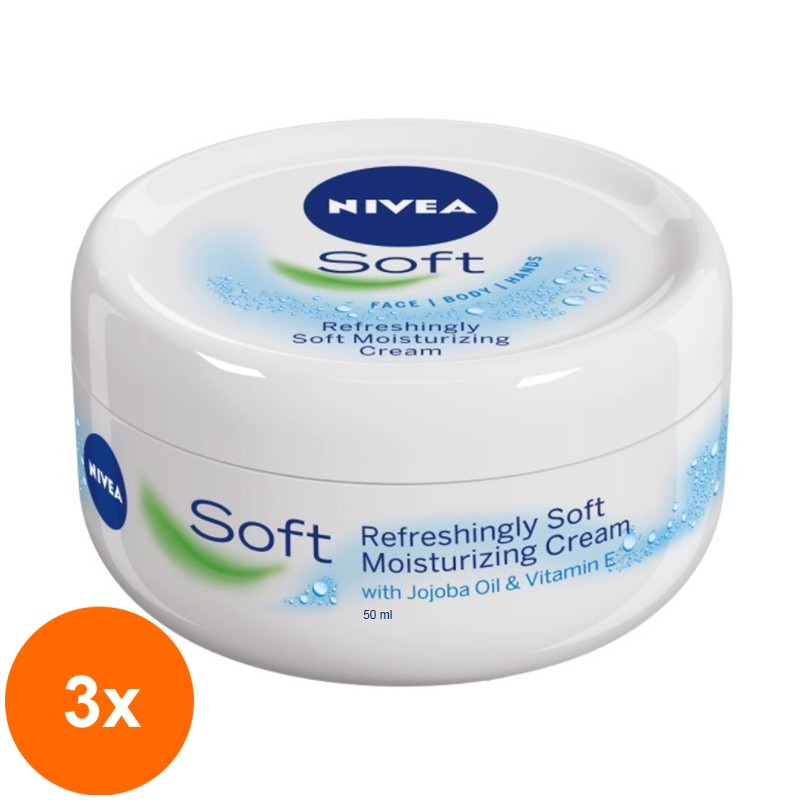 Set 3 x Crema Hidratanta Nivea Soft, 50 ml