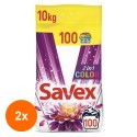 Set 2 x Detergent Automat Savex 2 in 1 Color, 100 Spalari, 10 Kg