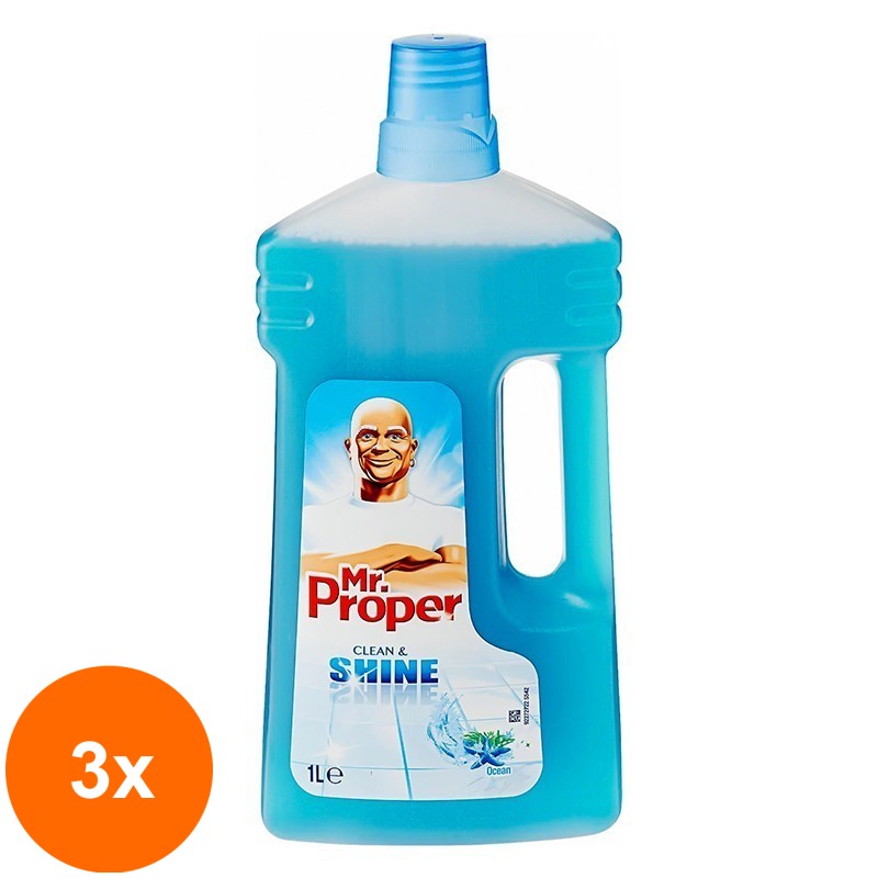 Set 3 x Detergent Universal pentru Suprafete Mr. Proper Ocean, 1 l
