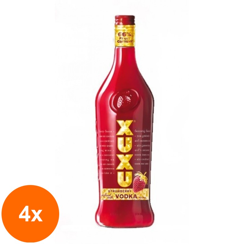 Set 4 x Lichior Capsuni & Vodka Xuxu 15% Alcool 0.7 l