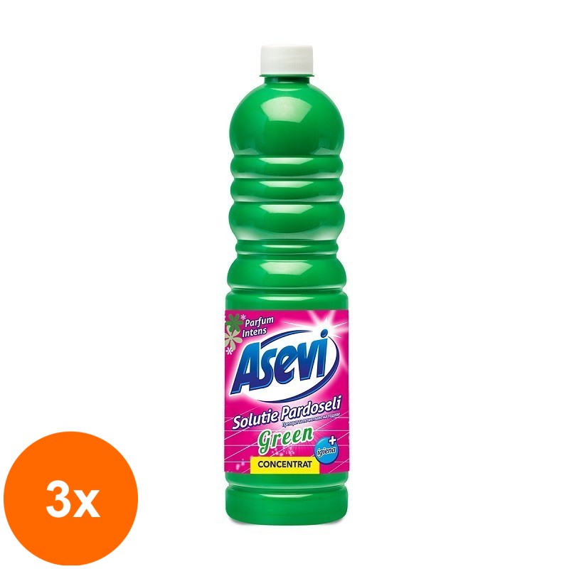 Set 3 x Detergent Pardoseli, Asevi Green, 1 l