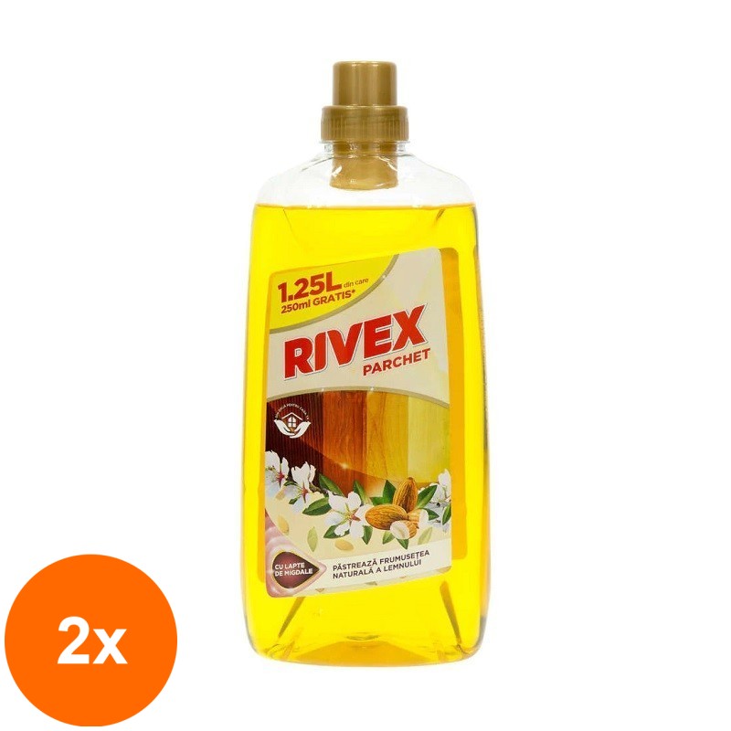 Set 2 x Detergent pentru Parchet Rivex Migdale 1.25 l