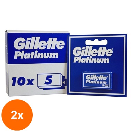 Set 2 x 50 Lame de Ras Gillette Platinum, Albastru...
