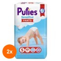 Set 2 x 42 Scutece-chilotel Pufies Pants Sensitive Junior, Marimea 5, 12-17 kg