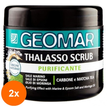 Set 2 x Scrub Purifiant Geomar Thalasso Carbune si Ceai Matcha, 600 g...