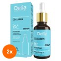 Set 2 x Ser Hidratant pentru Fata si Decolteu Delia Cosmetics, cu Colagen, 30 ml