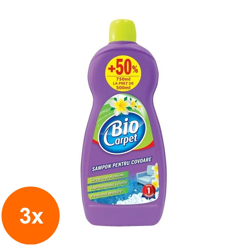 Set 3 x Detergent pentru Covoare Biocarpet 750 ml