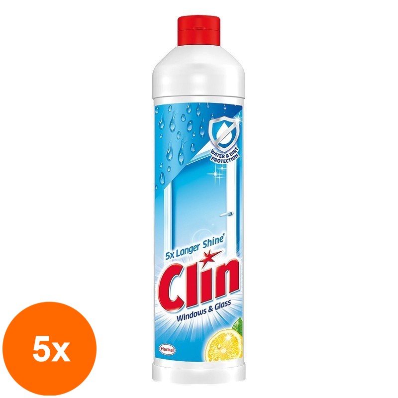 Set 5 x Detergent Geamuri Clin Lemon Squeeze, 500 ml