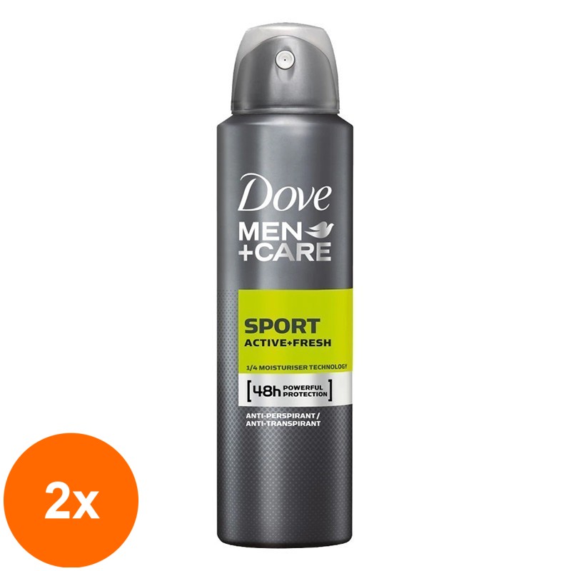 Set 2 x Deodorant Antiperspirant Spray Dove Men Care Sport Active Fresh, pentru Barbati, 250 ml