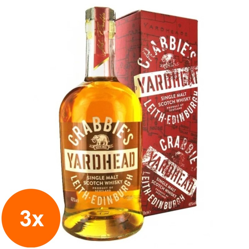 Set 3 x Whiskey Yardhead Crabbies 40% Alcool, 0.7l