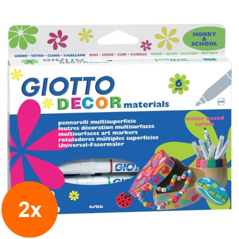 Set 2 x Markere Decor Giotto, 6 Bucati