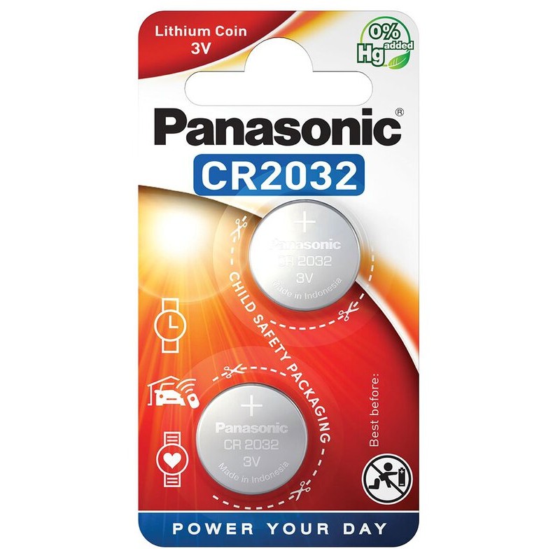 Baterii CR2032, Litiu 3V - Panasonic, 2 buc