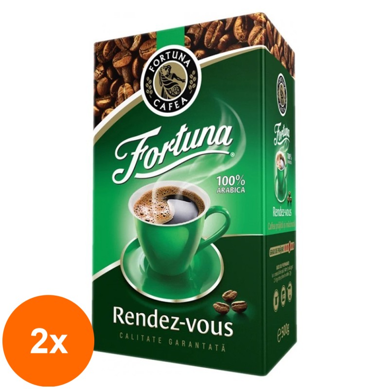 Set 2 x Cafea Macinata Fortuna Rendez-Vous, 500 g