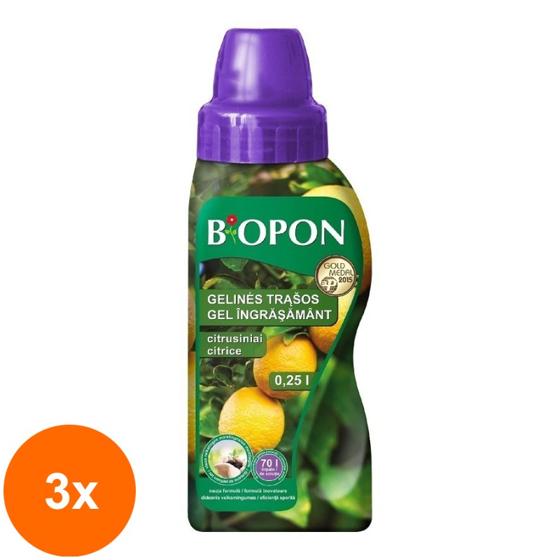 Set 3 x Ingrasamant Gel pentru Citrice Biopon, 250 ml